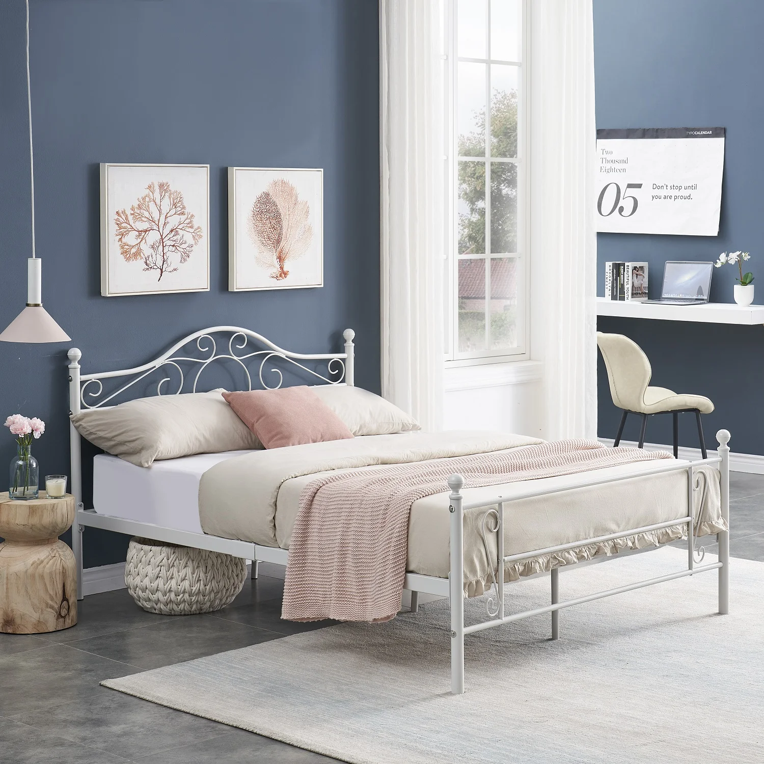Metal Bed Frame Full Size Platform Mattress Foundation with Headboard Footboard No Box Spring Needed Quick Assembly
Metal Bed Frame Full Size Platform Mattress Foundation with Headboard Footboard No Box Spring Needed Quick Assembly