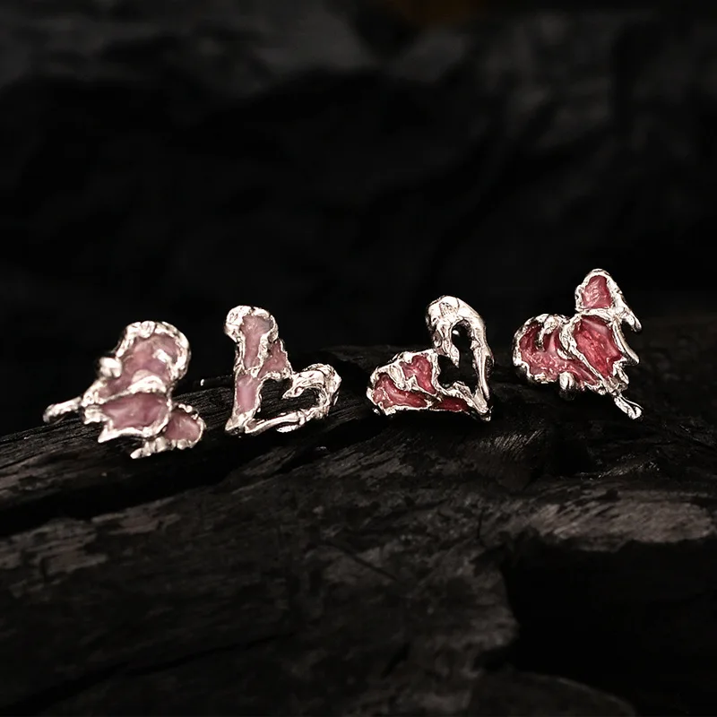 Youth of Vigor Solid 925 Silver Pink Enamel Irregular Hearts Studs Party Original Woman Earrings E1122
Youth of Vigor Solid 925 Silver Pink Enamel Irregular Hearts Studs Party Original Woman Earrings E1122