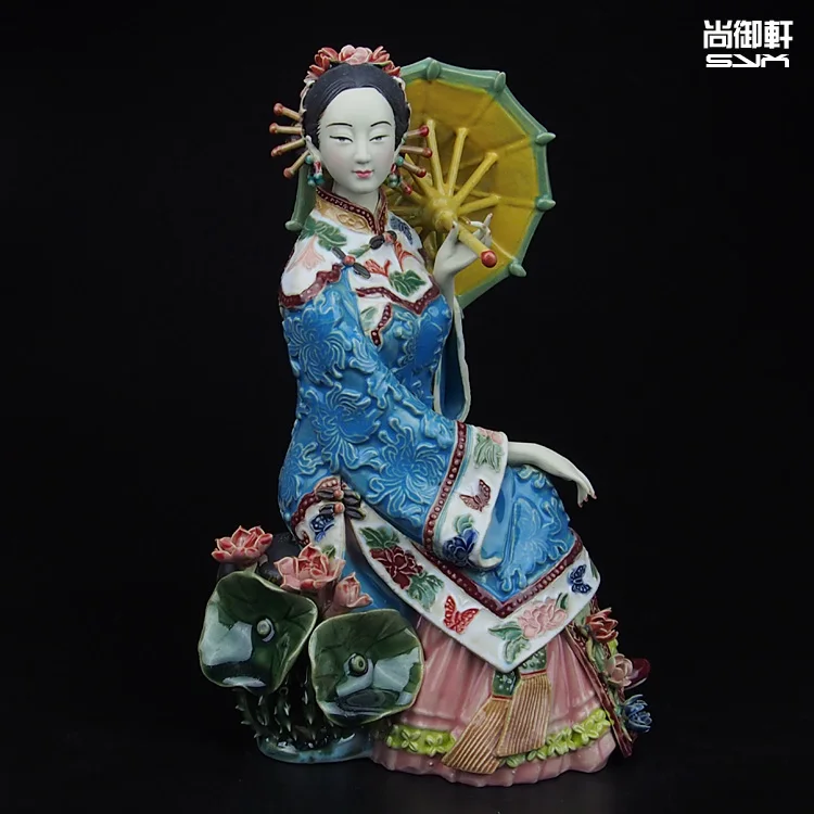 Shiwan doll master of fine ladies of modern Chinese characters decoration washeng intoxicating handmade ceramic crafts
Shiwan doll master of fine ladies of modern Chinese characters decoration washeng intoxicating handmade ceramic crafts
