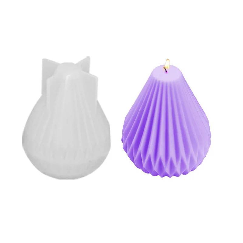 

3D Geometric Pear Shape Candle Mold DIY Scented Candle Silicone Mold Handmade Soap Making Tool Home Party Decoration