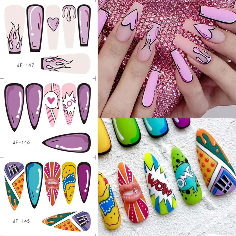 Nail Art Slider Non-Fading Easy Paste 3D Effect DIY Removable Full Coverage Cartoon Graffiti Style Nail Art Sticker Nail Supply
Nail Art Slider Non-Fading Easy Paste 3D Effect DIY Removable Full Coverage Cartoon Graffiti Style Nail Art Sticker Nail Supply