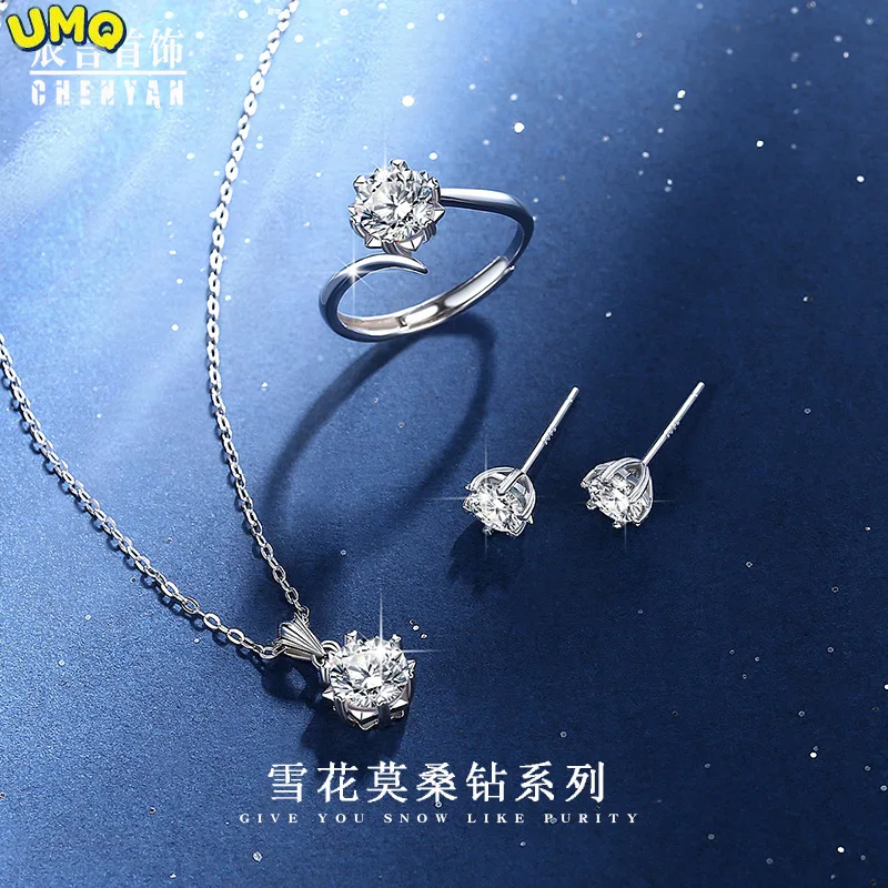 3pc Set Diamond Snowflake Pendant Necklace Stud Earrings Ring 1ct d Color Moissanite Sterling Silver Women Bridal Jewelry Sets
3pc Set Diamond Snowflake Pendant Necklace Stud Earrings Ring 1ct d Color Moissanite Sterling Silver Women Bridal Jewelry Sets