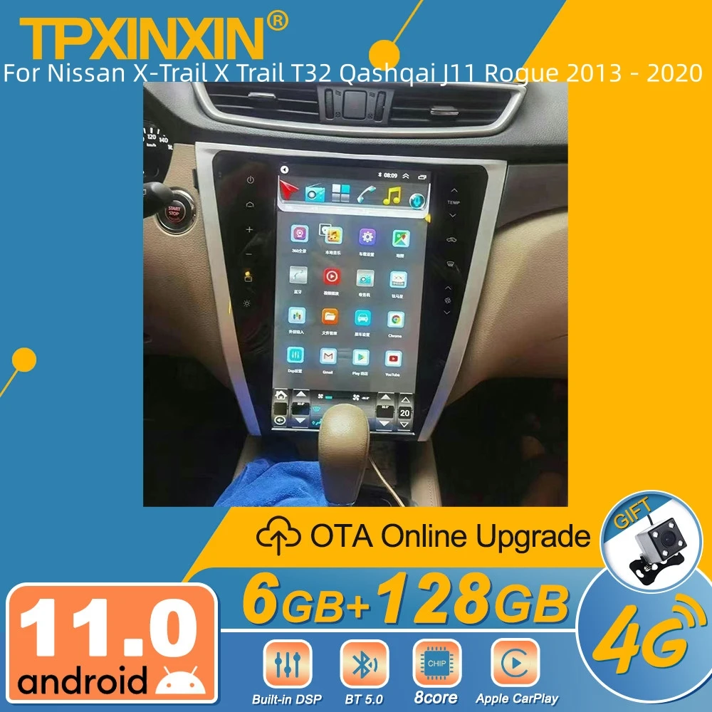 Автомагнитола 2DIN для Nissan X-Trail T32 Qashqai J11 Rogue 2013-2020 Android мультимедийный плеер