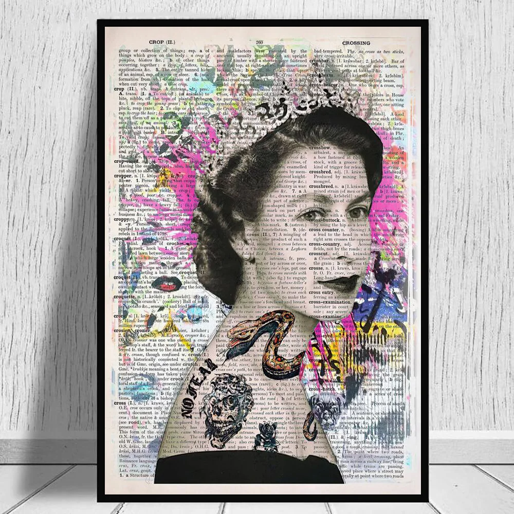 The Queen Elizabeth Snake Tattoo Canvas Prints Collage Art Painting Vintage Wall Decor Retro Portrait Poster Pictures For Room
The Queen Elizabeth Snake Tattoo Canvas Prints Collage Art Painting Vintage Wall Decor Retro Portrait Poster Pictures For Room