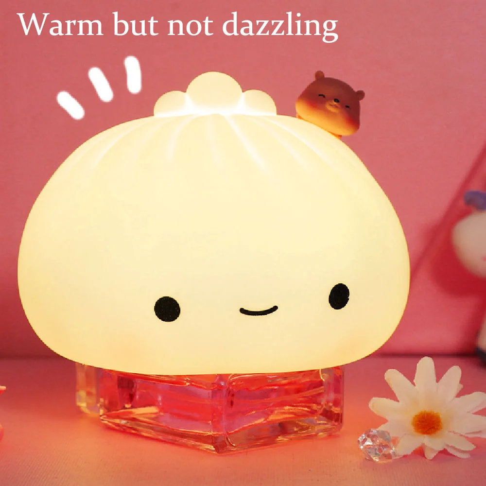 Cute LED Night Light Mini Touch Lamp Bun Dumpling Cartoon Bedroom Holiday Home Bedside Decoration Soft Table Lamp Children Gifts
Cute LED Night Light Mini Touch Lamp Bun Dumpling Cartoon Bedroom Holiday Home Bedside Decoration Soft Table Lamp Children Gifts