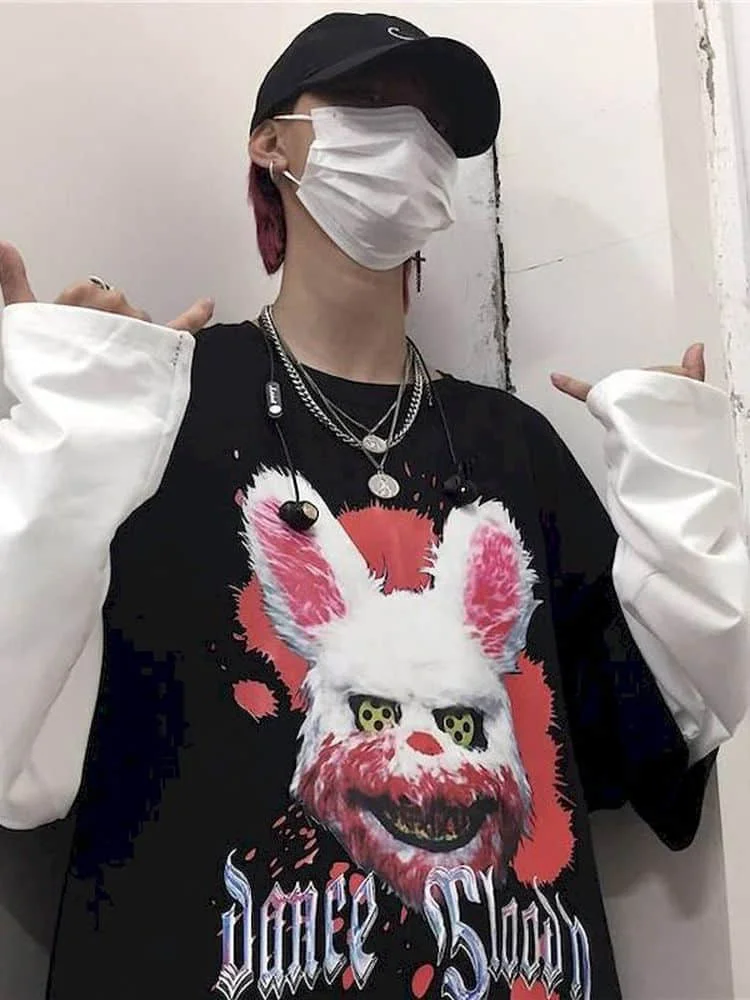 Men Long Sleeve T-shirts Spring 3XL Printed Fake Two Pieces Patchwork Couples Womens BF Street Wear Loose Fashion Harajuku New
Men Long Sleeve T-shirts Spring 3XL Printed Fake Two Pieces Patchwork Couples Womens BF Street Wear Loose Fashion Harajuku New