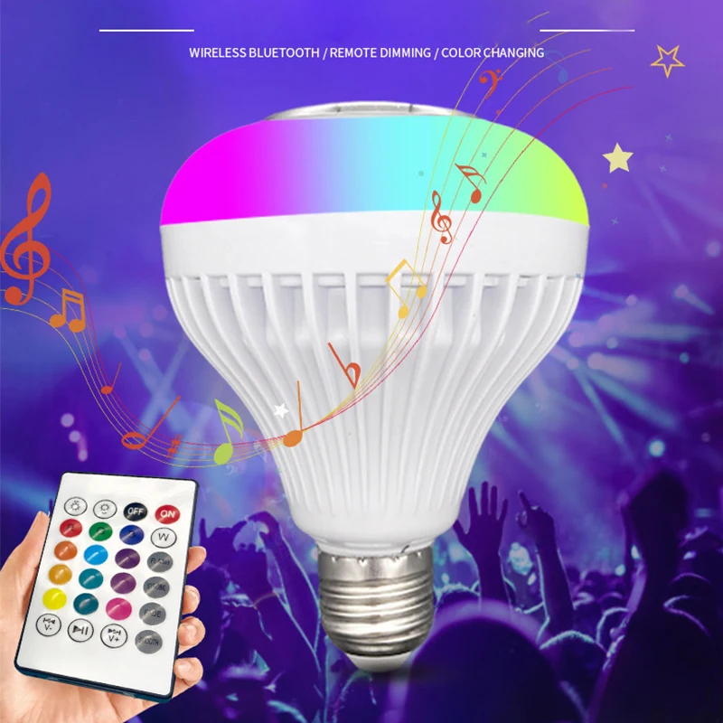 Rgb музыкальная лампочка, светодиодная лампочка, умный пульт дистанционного управления со звуком, Цветовая проекция с резьбовым интерфейсом E27
Rgb музыкальная лампочка, светодиодная лампочка, умный пульт дистанционного управления со звуком, Цветовая проекция с резьбовым интерфейсом E27