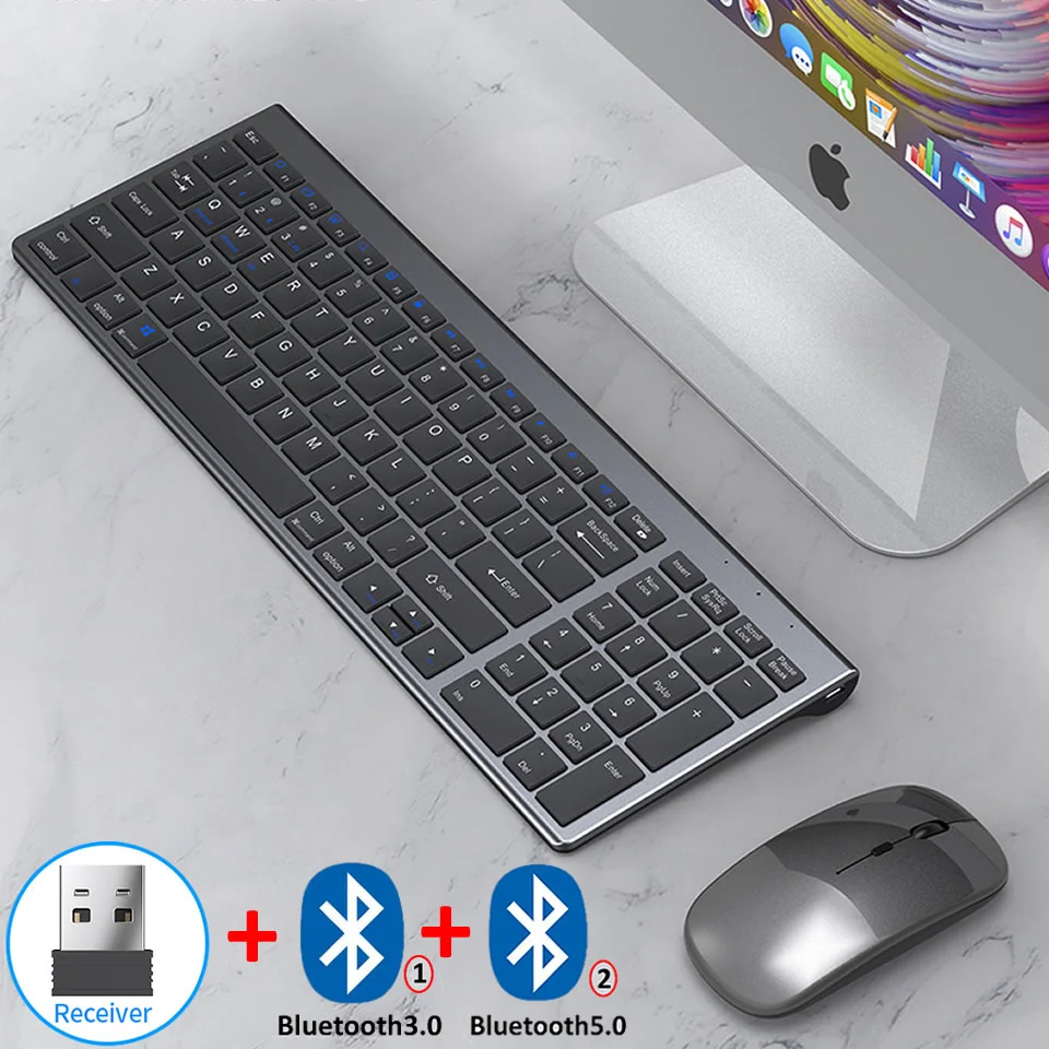 Bluetooth 5.0 2.4G Wireless Keyboard and Mouse Combo Multimedia Keyboard Mouse Set for Laptop PC TV iPad Android Free shipping
Bluetooth 5.0 2.4G Wireless Keyboard and Mouse Combo Multimedia Keyboard Mouse Set for Laptop PC TV iPad Android Free shipping