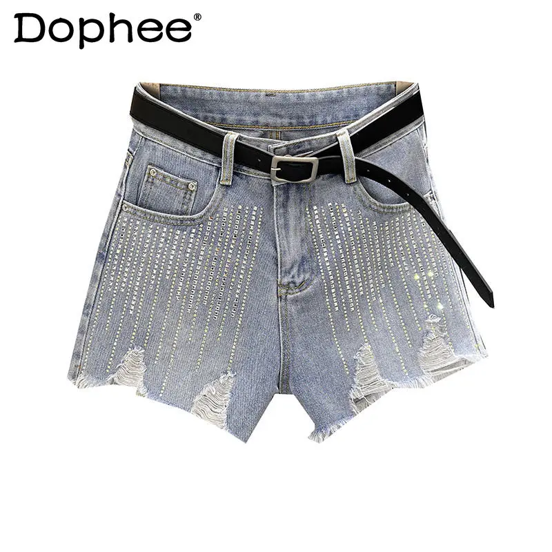 Heavy Embroidery Diamond Drills Denim Shorts Women 2023 New Ripped Tassel High Waist Straight A-line Pants Burr Short Hot Pants
Heavy Embroidery Diamond Drills Denim Shorts Women 2023 New Ripped Tassel High Waist Straight A-line Pants Burr Short Hot Pants
