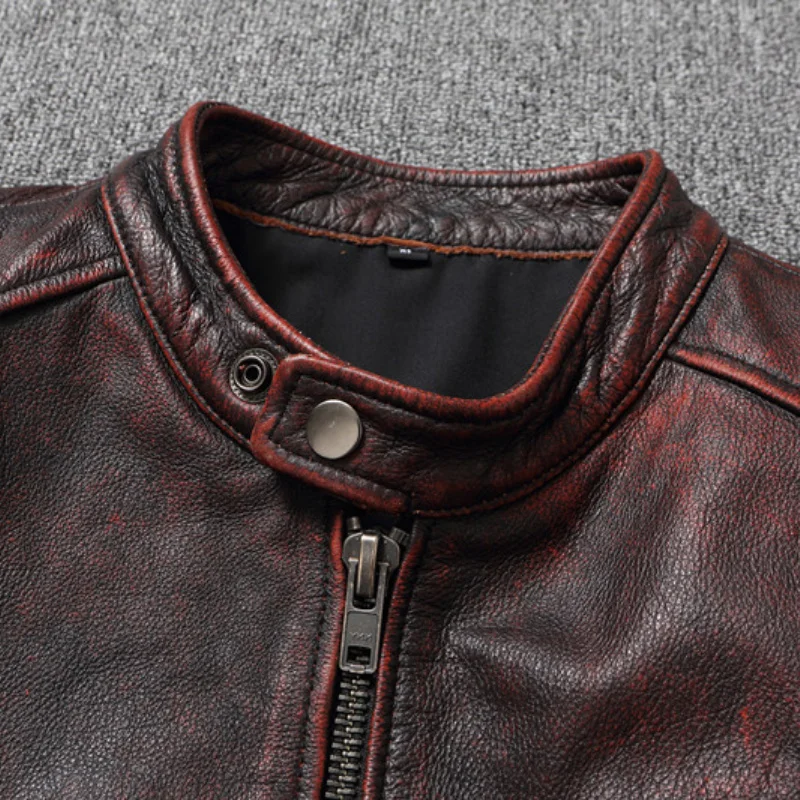 100% Top Genuine Vintage Natural Cowhide Coat Autumn Mens Leather Motorcycle Jacket Trend Chaquetas Hombre
100% Top Genuine Vintage Natural Cowhide Coat Autumn Mens Leather Motorcycle Jacket Trend Chaquetas Hombre