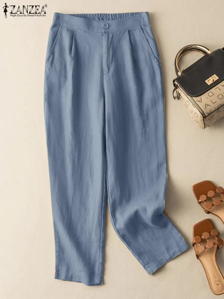 ZANZEA Vintage Elastic Waist Trousers Casual Zipper Up Long Palazzo 2022 Summer Baggy Maxi Pantalones Women Solid Straight Pants
ZANZEA Vintage Elastic Waist Trousers Casual Zipper Up Long Palazzo 2022 Summer Baggy Maxi Pantalones Women Solid Straight Pants