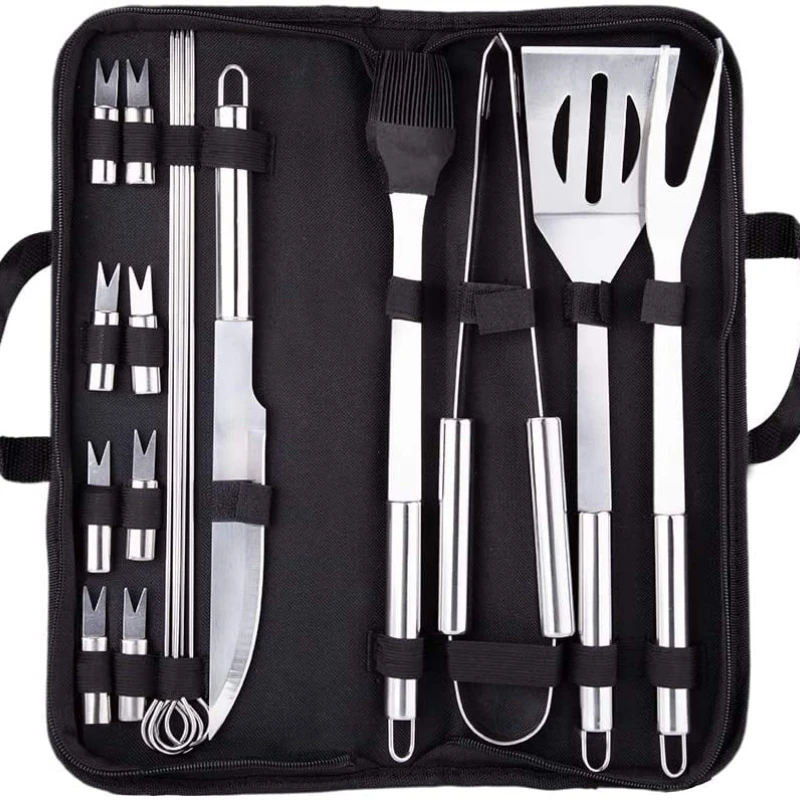 18 Pcs Heavy Duty BBQ Grilling Accessories Grill Tools Set Stainless Steel Grilling Kit with Storage Bag for Camping Tailgating
18 Pcs Heavy Duty BBQ Grilling Accessories Grill Tools Set Stainless Steel Grilling Kit with Storage Bag for Camping Tailgating