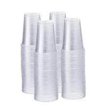 100 pcs New Disposable clear plastic cup outdoor picnic Birthday Kitchen Party Tableware Tasting 250ml
