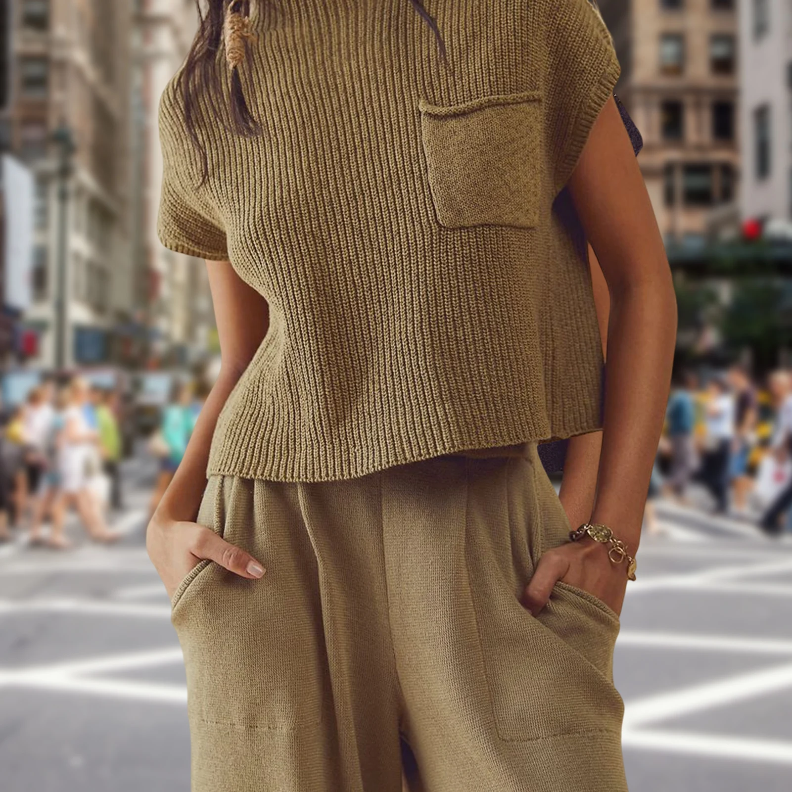 Sweater Vest Tanks Tops Solid Color Ladies Sweater Vest Fashion Casual Pocket Round Neck European Style for Weekend Vacation
Sweater Vest Tanks Tops Solid Color Ladies Sweater Vest Fashion Casual Pocket Round Neck European Style for Weekend Vacation
