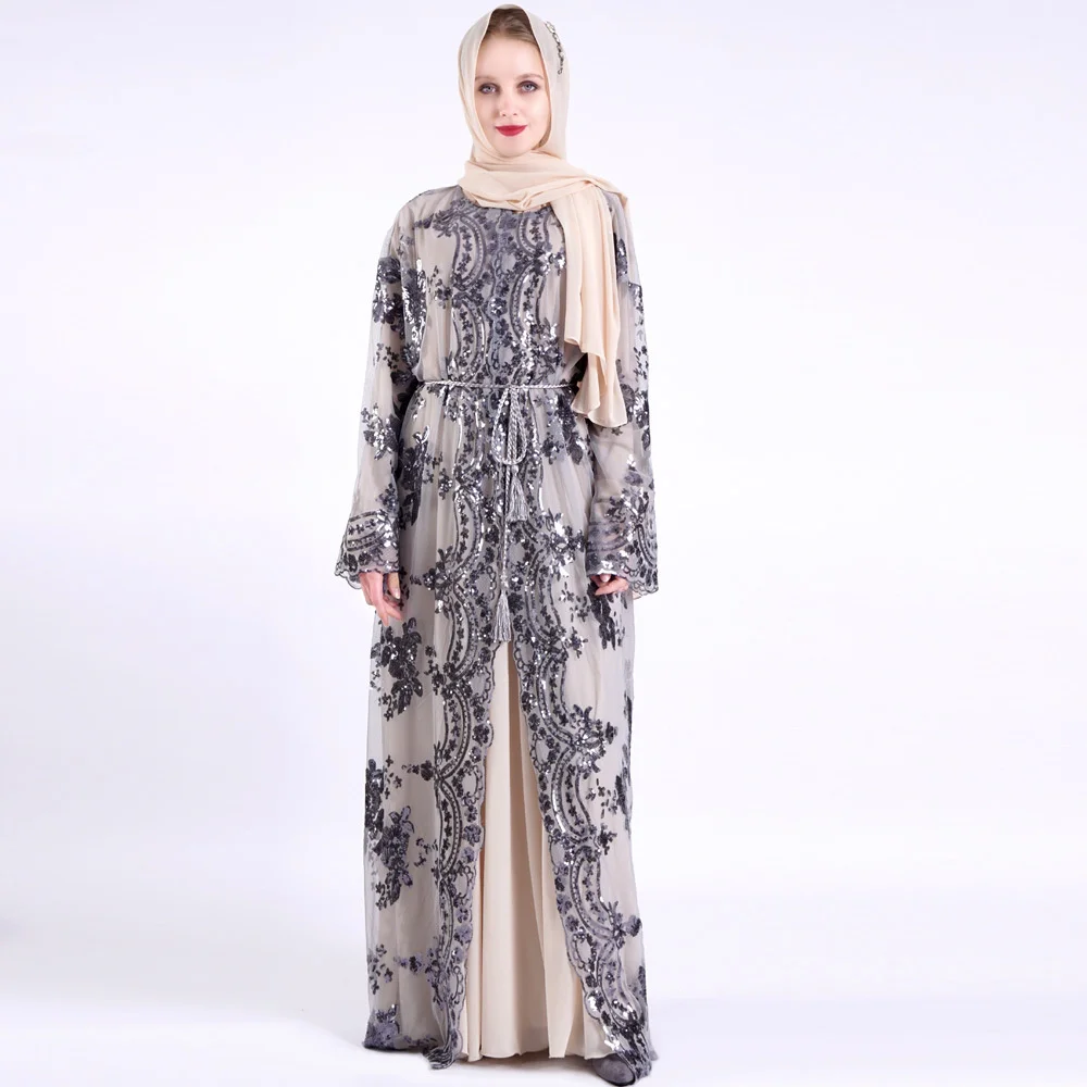 

Муслиновый женский халат Abaya с вышивкой мусульманская женская одежда мусульманский Дубай Рамадан искусственная индейка кафтан модная женская одежда