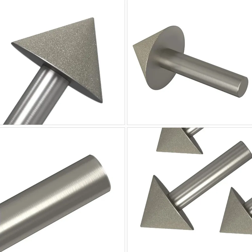 120# Grit Diamond Grinding Head 1pc 90 Degrees Chamfer Cone Processing For Cutting Machining Round Shank Taper
120# Grit Diamond Grinding Head 1pc 90 Degrees Chamfer Cone Processing For Cutting Machining Round Shank Taper