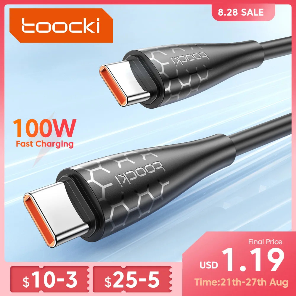 Toocki USB C To Type-C Cable 100W/5A PD Fast Charging Charger Wire Cord For Xiaomi Samsung Macbook iPad POCO Huawei Type C Cable
Toocki USB C To Type-C Cable 100W/5A PD Fast Charging Charger Wire Cord For Xiaomi Samsung Macbook iPad POCO Huawei Type C Cable