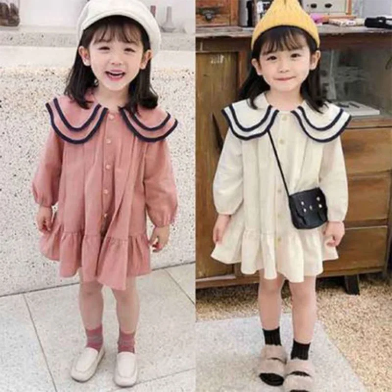 Children's Academy Dress Contrast Color Ruffled Neck Patchwork Button Long Sleeve Solid Color Spring Autumn Girls for Dresses
Children's Academy Dress Contrast Color Ruffled Neck Patchwork Button Long Sleeve Solid Color Spring Autumn Girls for Dresses