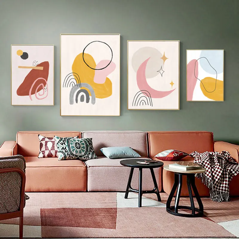 Abstract Color Block Line Sun and Moon Wall Art Canvas Painting Leaves Poster and Print Wall Picture for Living Room Home Decor
Abstract Color Block Line Sun and Moon Wall Art Canvas Painting Leaves Poster and Print Wall Picture for Living Room Home Decor
