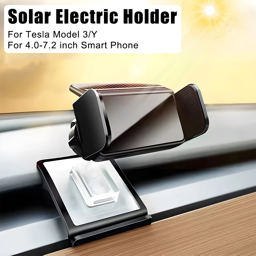 For Tesla Model 3 Model Y For 4.0-7.2 inch Smart Phone Car Mobile Phone Holder 360 Degrees Rotating Solar Powered Bracket
For Tesla Model 3 Model Y For 4.0-7.2 inch Smart Phone Car Mobile Phone Holder 360 Degrees Rotating Solar Powered Bracket