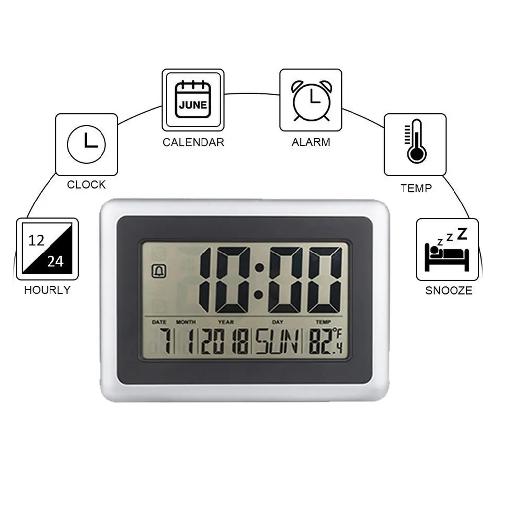 Digital Clock Thermometer Home Room Desktop Wall-mounted Alarm Device Battery-operated Temperature Meter Tools
Digital Clock Thermometer Home Room Desktop Wall-mounted Alarm Device Battery-operated Temperature Meter Tools