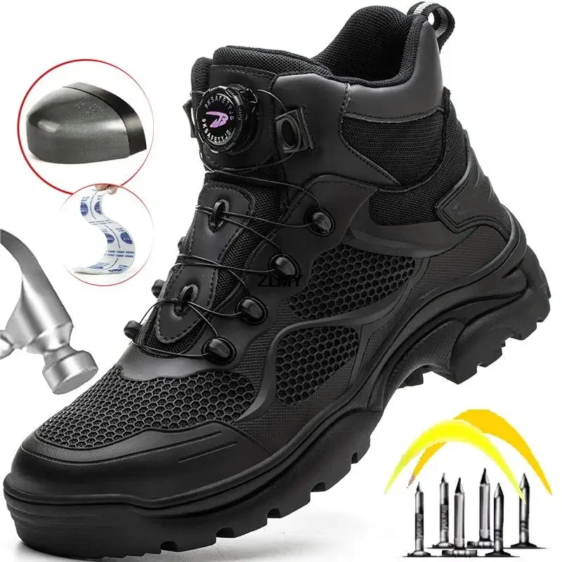 Indestructible Work Safety Boots Men Construction Safety Shoes Anti-smash Anti-stab Protect Footwear New Rotated Button Sneakers
Indestructible Work Safety Boots Men Construction Safety Shoes Anti-smash Anti-stab Protect Footwear New Rotated Button Sneakers