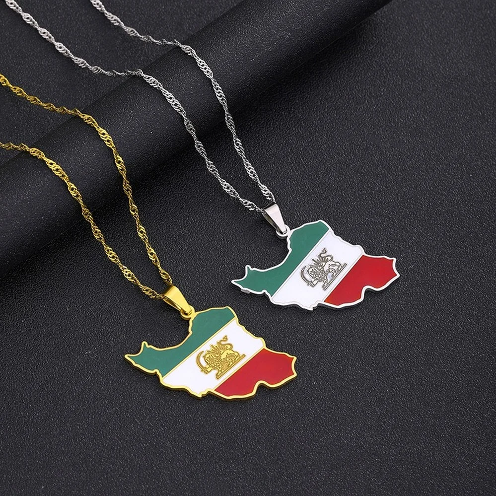 Iran Map Pendant Necklace for Men & Women Drop Glaze Colorful Flag Titanium Steel Choker Trend Couple Neck Jewelry Amulet Gifts
Iran Map Pendant Necklace for Men & Women Drop Glaze Colorful Flag Titanium Steel Choker Trend Couple Neck Jewelry Amulet Gifts