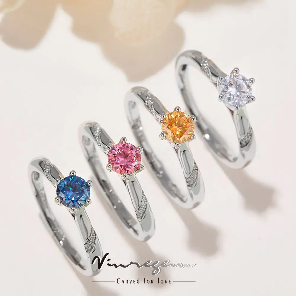 Vinregem 925 Sterling Silver White Gold 5MM Colorful Moissanite Pass Test Diamond Wedding Engagement Ring for Women Dropshipping
Vinregem 925 Sterling Silver White Gold 5MM Colorful Moissanite Pass Test Diamond Wedding Engagement Ring for Women Dropshipping