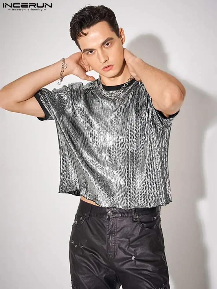 Fashion Casual Style Tops INCERUN Men's Vertical Stripe Hollow Camiseta Flash Stitching O-neck Short-sleeved T-shirts S-5XL 2022
Fashion Casual Style Tops INCERUN Men's Vertical Stripe Hollow Camiseta Flash Stitching O-neck Short-sleeved T-shirts S-5XL 2022
