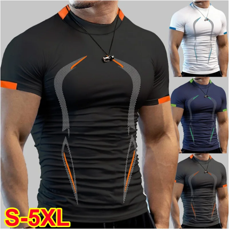 Fashion Men's Fitness T-shirt Outdoor Sports Casual Short Sleeve Tops Slim Basketball Training Tee
Fashion Men's Fitness T-shirt Outdoor Sports Casual Short Sleeve Tops Slim Basketball Training Tee