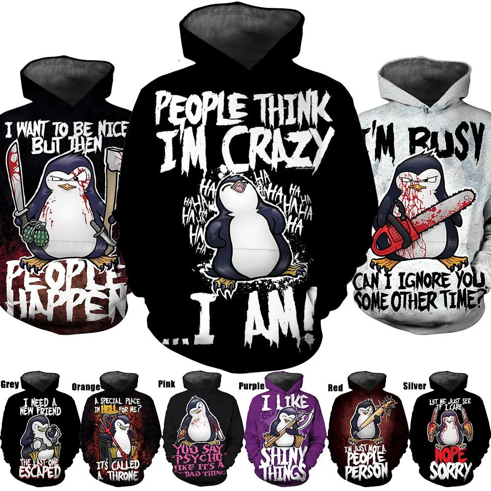 New Fashion Hot Sale 3D Crime Penguin Sweatshirts Men Women Tops Casual Long Sleeve Pullover Print Harajuku Streetwear Hoodies
New Fashion Hot Sale 3D Crime Penguin Sweatshirts Men Women Tops Casual Long Sleeve Pullover Print Harajuku Streetwear Hoodies