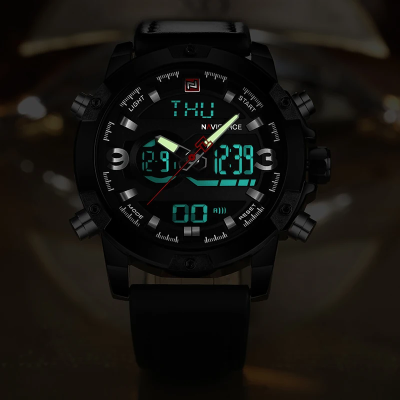 Часы наручные NAVIFORCE Мужские кварцевые цифровые спортивные брендовые