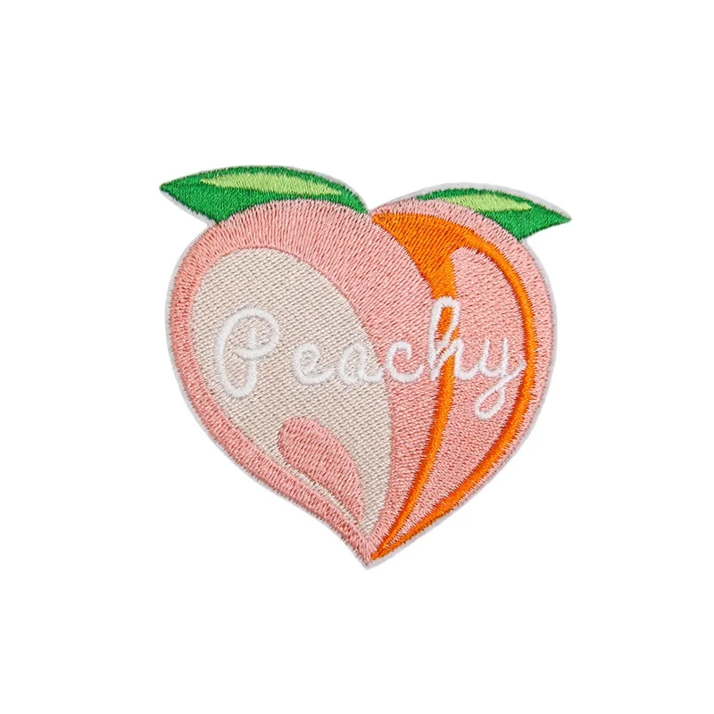 

50pcs/Lot Luxury Embroidery Patch Letter Honey Peach Fruit Dress Hat Shirt Bag Clothing Decoration Accessory Craft Diy Applique
