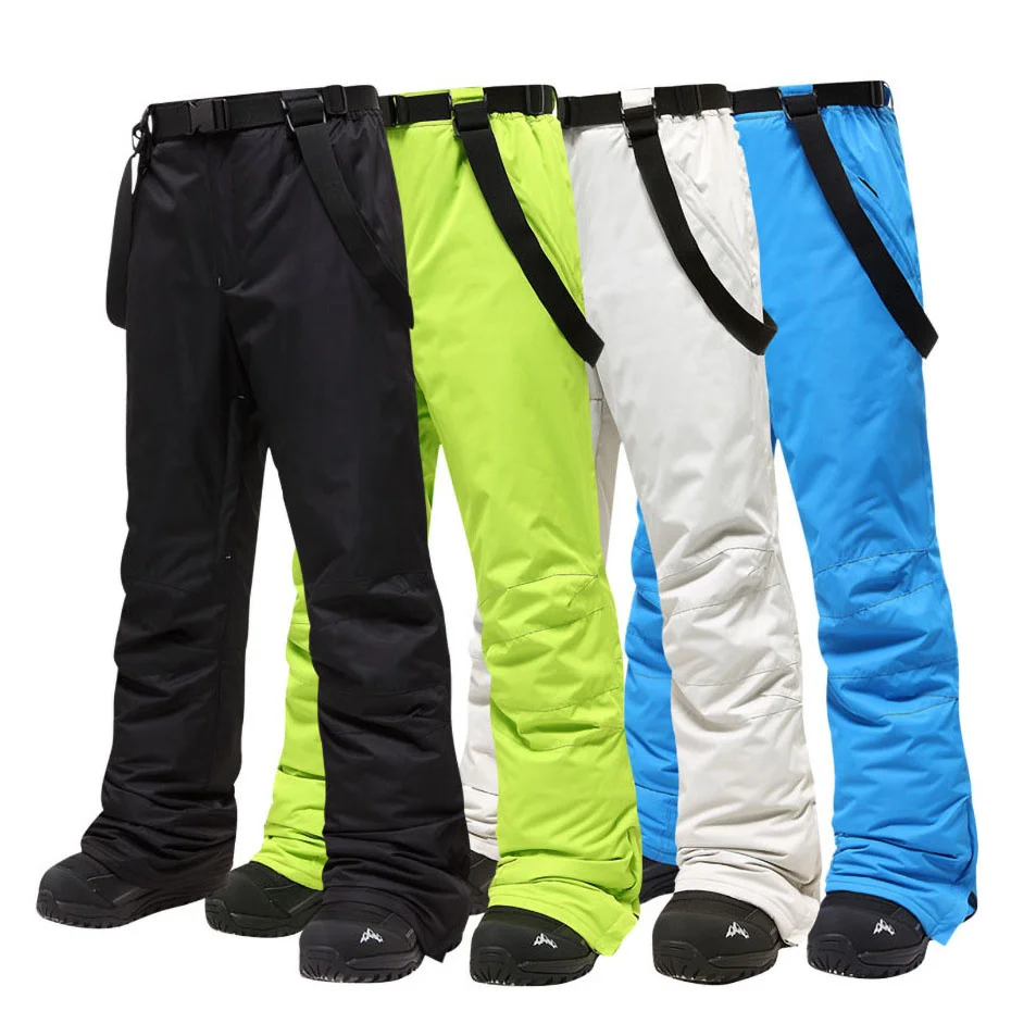 

Мужские лыжные брюки брендовые теплые уличные спортивные водонепроницаемые плотные зимние брюки подтяжки зимние брюки для сноуборда для мужчин