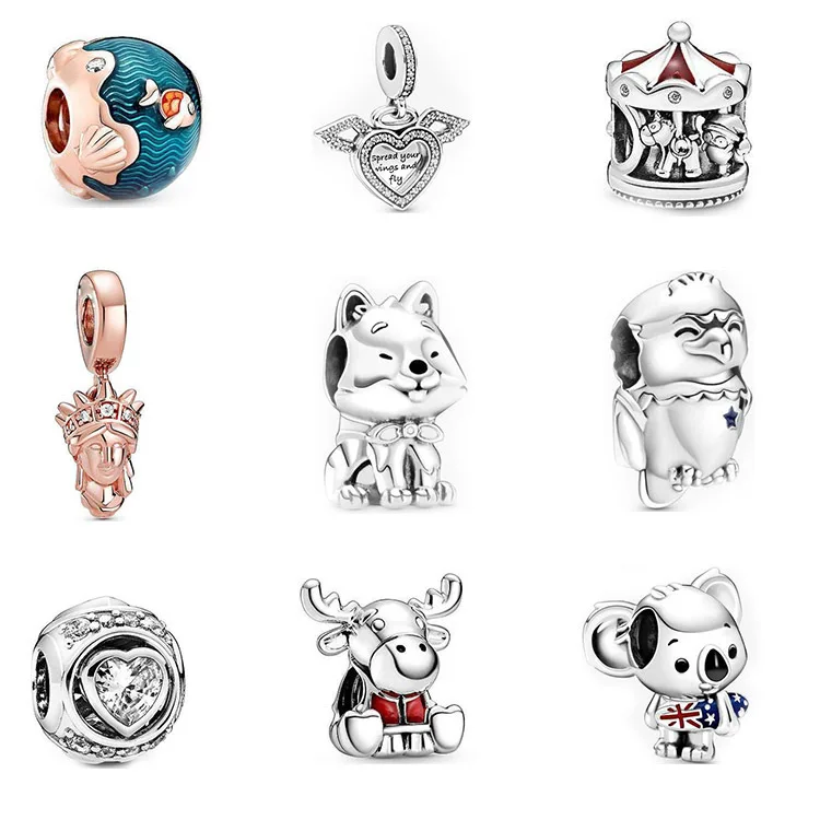 100% Silver Color charms Rose Gold Glitter Fish Christmas Elk Beads Charms fit Original Pandora Beads Bracelet silver jewelry
100% Silver Color charms Rose Gold Glitter Fish Christmas Elk Beads Charms fit Original Pandora Beads Bracelet silver jewelry