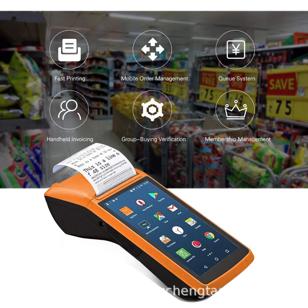 Handheld POS Take-out Bluetooth Printer Mobile Wifi Thermosensitive Supermarket Receipt Cashier All-in-one Label Printer
Handheld POS Take-out Bluetooth Printer Mobile Wifi Thermosensitive Supermarket Receipt Cashier All-in-one Label Printer