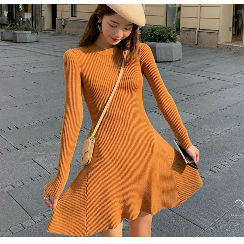 Women High Waist Female Mini Dresses Autumn Winter 2022 New Long Sleeve Wild Party Dress Elegant Simple Solid Knitted Dress for
Women High Waist Female Mini Dresses Autumn Winter 2022 New Long Sleeve Wild Party Dress Elegant Simple Solid Knitted Dress for