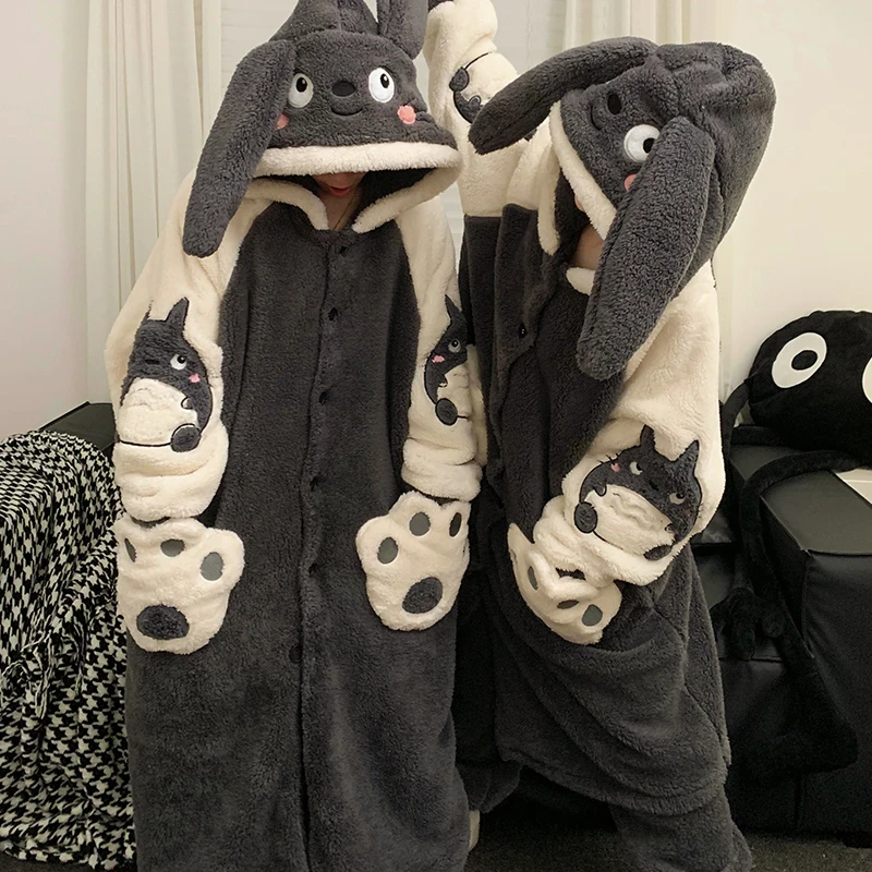 Зимний женский халат Kigurumis, мужские пижамы, коралловый бархат, мультяшный Кот, длинный плюшевый Халат с капюшоном, толстый Халат, пижамы для пар
Зимний женский халат Kigurumis, мужские пижамы, коралловый бархат, мультяшный Кот, длинный плюшевый Халат с капюшоном, толстый Халат, пижамы для пар