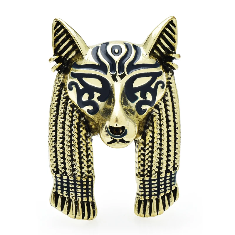 

Wuli&baby Vintage Egypt Dog Head Brooches For Women Unisex Death God Figure Party Casual Brooch Pin Gifts