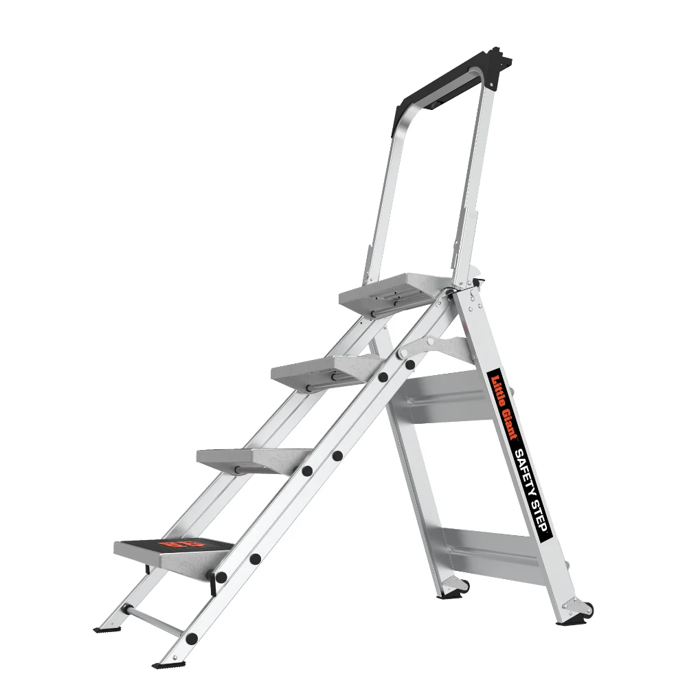 

Little Giant Ladder Systems Safety Step 4-Step Type 1A Aluminum Step Stool