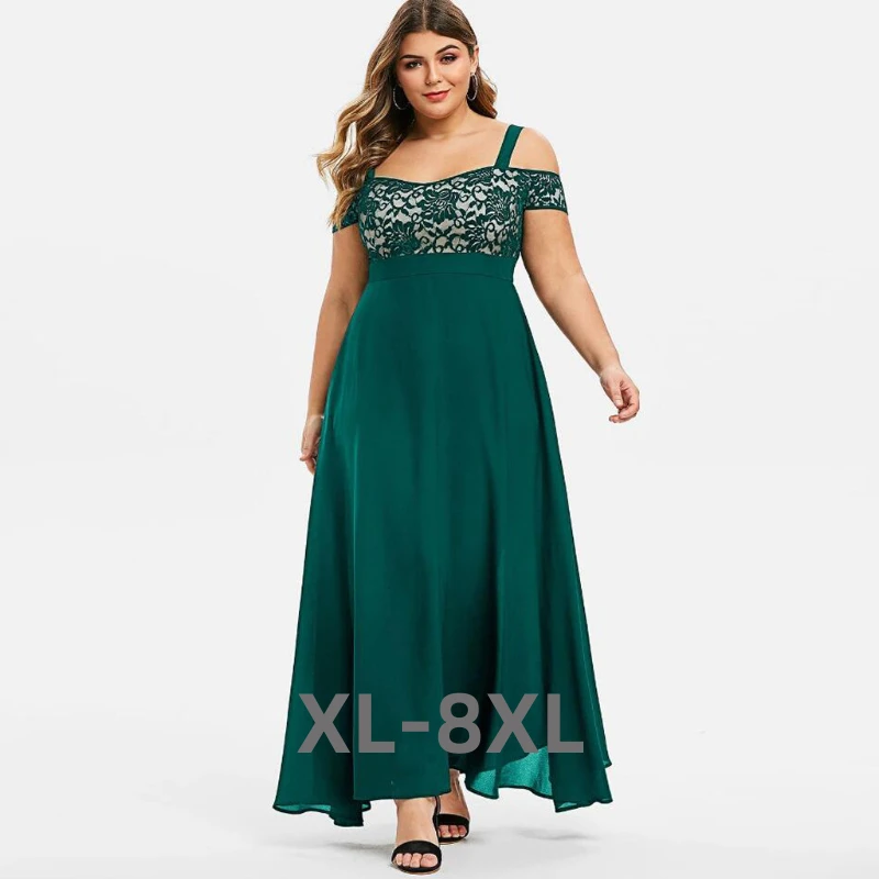 Plus Size Chiffon Women Dresses Cold Shoulder Floral Lace Maxi Party Evening Camis Summer Casual Long Dress Ve 3xl 4xl 5xl 6xl
Plus Size Chiffon Women Dresses Cold Shoulder Floral Lace Maxi Party Evening Camis Summer Casual Long Dress Ve 3xl 4xl 5xl 6xl