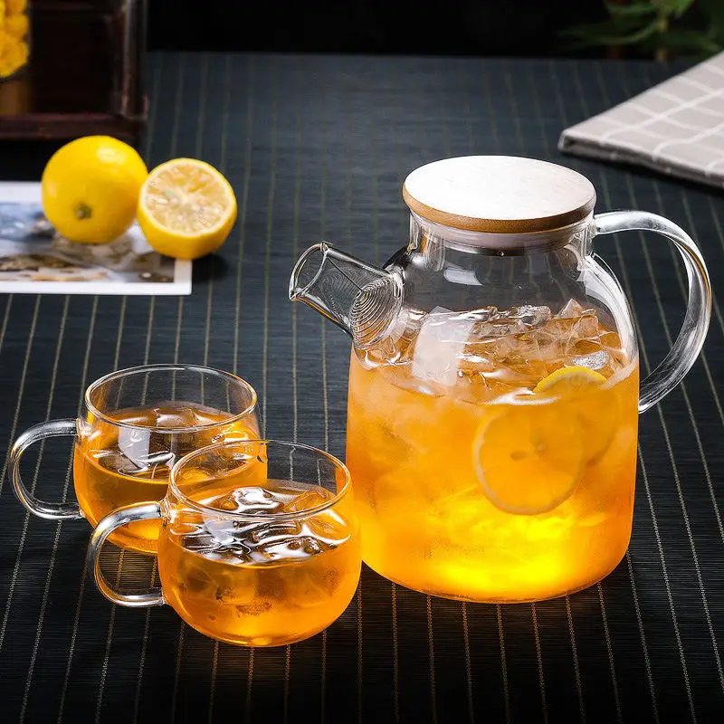 

Большой термостойкий стеклянный чайник, фотографический чайник, стеклянный контейнер для фруктового сока, керамический держатель для чайн...