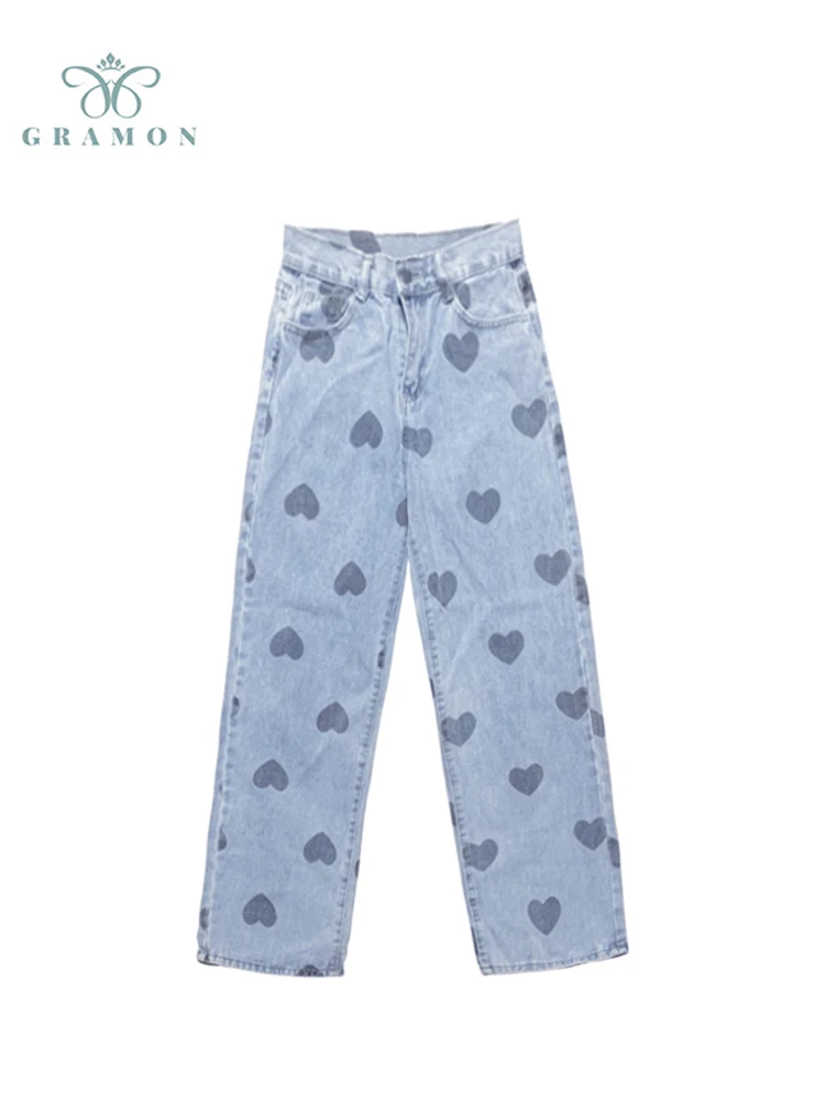 Summer 2022 American Style Denim Pants Women Casual Wide Straight Leg Trouser Female Fashion Print High Waist Streetwear Jeans
Summer 2022 American Style Denim Pants Women Casual Wide Straight Leg Trouser Female Fashion Print High Waist Streetwear Jeans