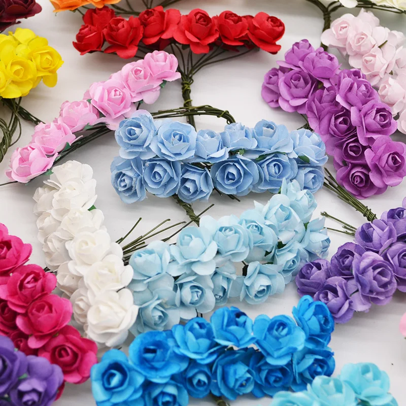 72Pcs/lot 2CM Multicolor Paper Artificial Flowers Mini Rose Flower Head Wedding Bouquet Scrapbooking Party Home Decoration
72Pcs/lot 2CM Multicolor Paper Artificial Flowers Mini Rose Flower Head Wedding Bouquet Scrapbooking Party Home Decoration
