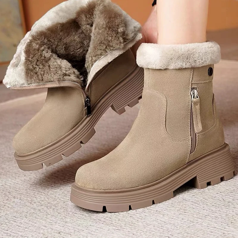 Winter Mid Heels Casual Suede Cotton Shoes Women Chunky Chelsea Boots 2024 Fur Ankle Women Plush Boots Goth Fashion Snow Boots
Winter Mid Heels Casual Suede Cotton Shoes Women Chunky Chelsea Boots 2024 Fur Ankle Women Plush Boots Goth Fashion Snow Boots