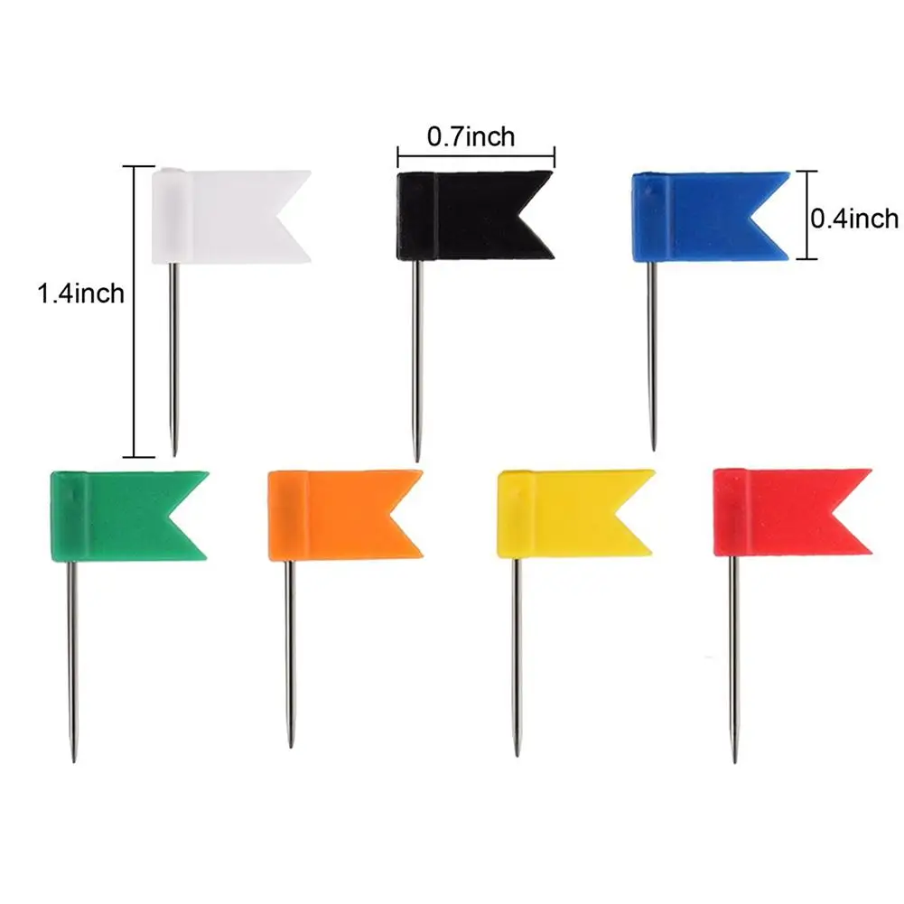 100pcs Colorful Map Flag Push Pins Multicolored Decorative Travel Map Tacks Plastic Head with Steel Point Office School Supplies
100pcs Colorful Map Flag Push Pins Multicolored Decorative Travel Map Tacks Plastic Head with Steel Point Office School Supplies
