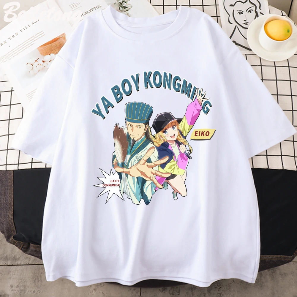 Футболка с аниме Ya Boy Kongming, Tsukimi Eiko и Zhuge parплой Koumei, хлопковые Смешные свободные топы, женские летние винтажные футболки с принтом
Футболка с аниме Ya Boy Kongming, Tsukimi Eiko и Zhuge parплой Koumei, хлопковые Смешные свободные топы, женские летние винтажные футболки с принтом