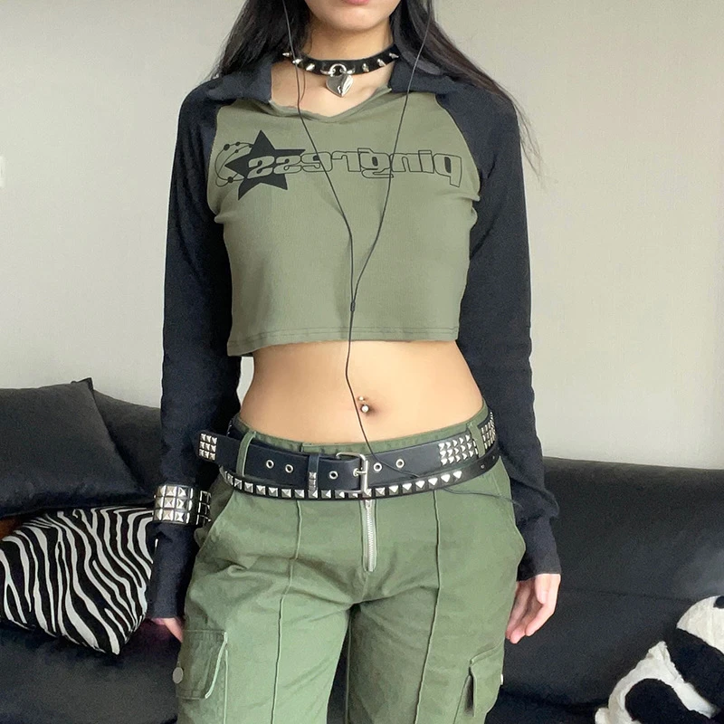 Spring Fashion Slim Sexy Print Letters Long Sleeve Turn-cown Collar Tee Shirt T-Shirts Women Girl Casual Short Tshirt Crop Top
Spring Fashion Slim Sexy Print Letters Long Sleeve Turn-cown Collar Tee Shirt T-Shirts Women Girl Casual Short Tshirt Crop Top