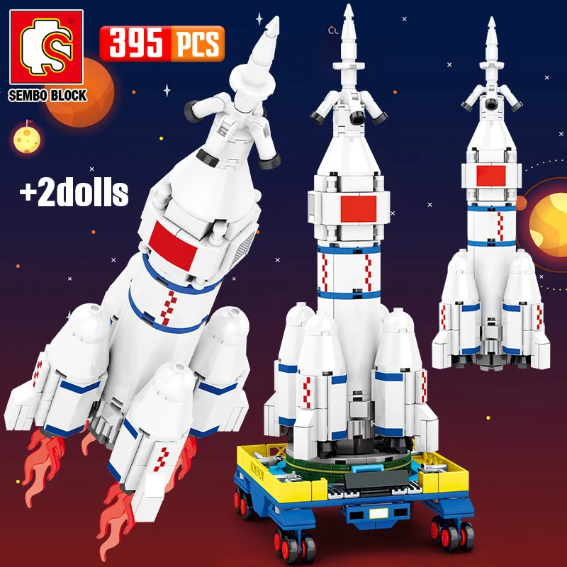 

SEMBO новый город Аэрокосмическая ракета строительные блоки космическая пусковая установка астронавт фигурки Кирпичи игрушки для детей Подарки
