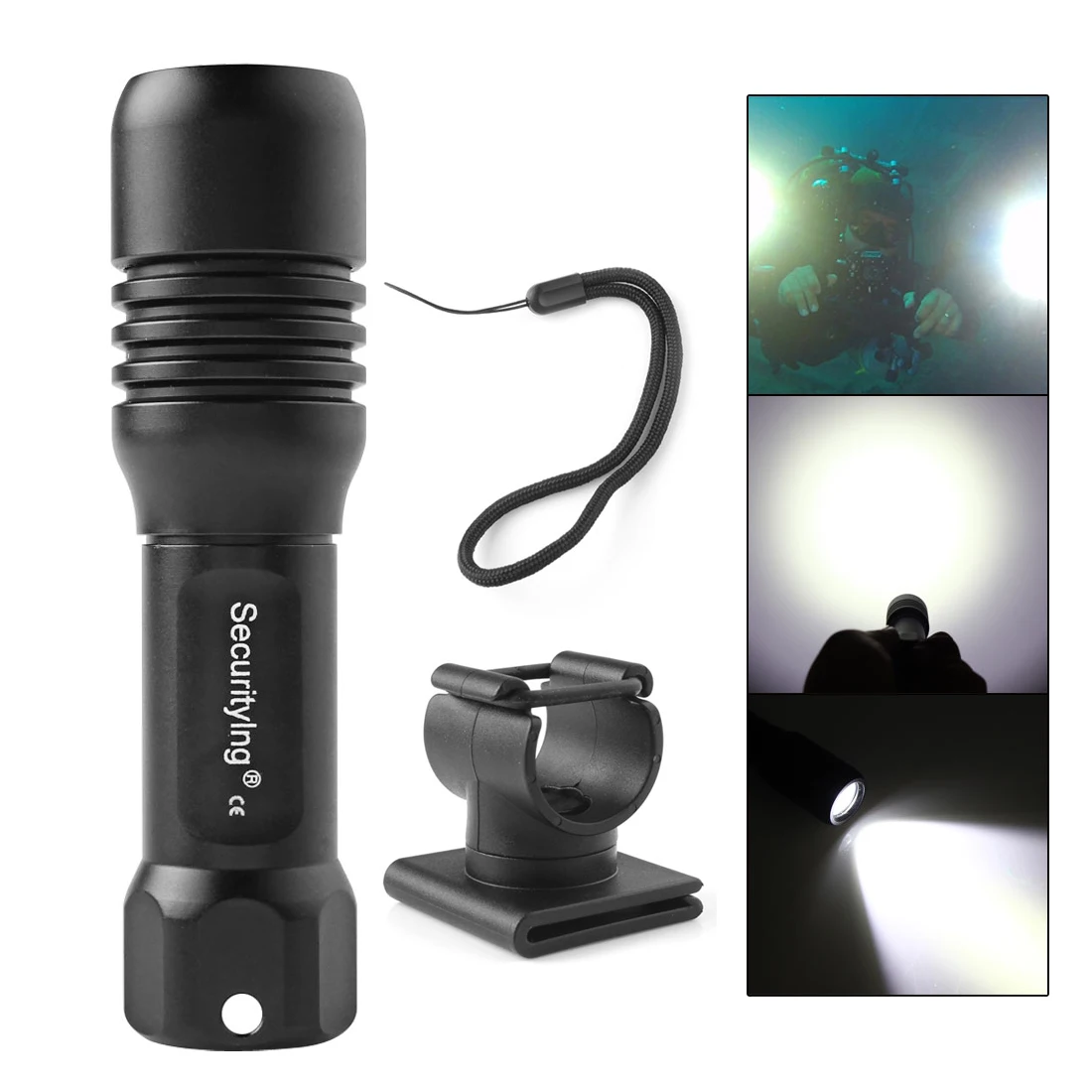 Scuba Diving Flashlight Photography Video Flash Light 570Lm 150M XM L2 LED Underwater Diving Torch 360 Degrees Rotation Bracket
Scuba Diving Flashlight Photography Video Flash Light 570Lm 150M XM L2 LED Underwater Diving Torch 360 Degrees Rotation Bracket